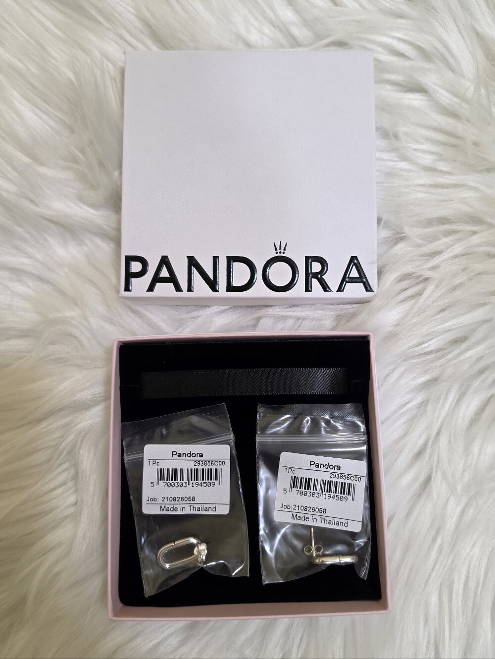 New PANDORA Openable Stud Earring Sterling Silver Set